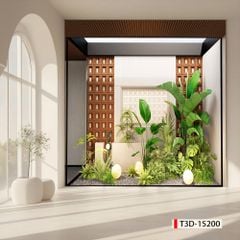 TRANH VẢI DÁN TƯỜNG PHÒNG KHÁCH - TRANH DÁN TƯỜNG - TRANH DÁN 3D-  TRANH VẢI TIỂU CẢNH - TRANH TRANG TRÍ | MÃ: T3D-15200