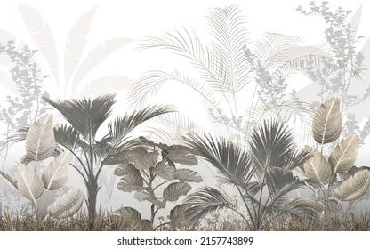 TRANH VẢI DÁN TƯỜNG 3D PHÒNG NGỦ - TRANH DÁN TƯỜNG 3D - TRANH DÁN TROPICAL KHỔ LỚN | MÃ
