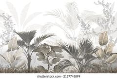 TRANH VẢI DÁN TƯỜNG 3D PHÒNG NGỦ - TRANH DÁN TƯỜNG 3D - TRANH DÁN TROPICAL KHỔ LỚN | MÃ