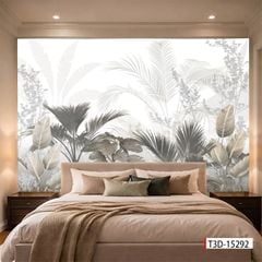 TRANH VẢI DÁN TƯỜNG 3D PHÒNG NGỦ - TRANH DÁN TƯỜNG 3D - TRANH DÁN TROPICAL KHỔ LỚN | MÃ