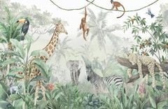 TRANH VẢI DÁN TƯỜNG 3D PHÒNG NGỦ - TRANH DÁN TƯỜNG 3D - TRANH DÁN TROPICAL KHỔ LỚN | MÃ T3D-15295