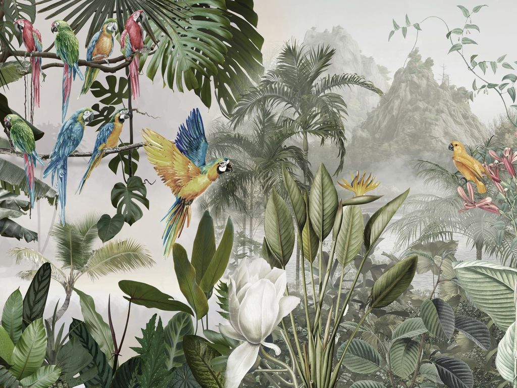 TRANH VẢI DÁN TƯỜNG 3D PHÒNG NGỦ - TRANH DÁN TƯỜNG 3D - TRANH DÁN TROPICAL KHỔ LỚN | MÃ T3D-15296
