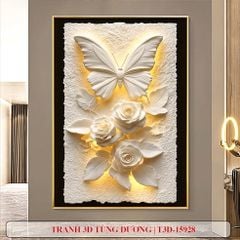 TRANH TREO HÀNH LANG LỐI ĐI - TRANH TREO HOA - KIỂU TRANH DỌC | MÃ T3D-15945