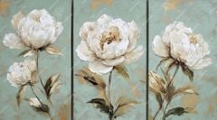 TRANH TREO TƯỜNG PHÒNG KHÁCH, PHÒNG ĂN - TRANH TREO BÌNH HOA - GHÉP BỘ 3 BỨC | MÃ T3D-274982087