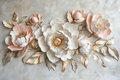 1374 - TRANH VẢI DÁN TƯỜNG PHÒNG KHÁCH - TRANH VẢI HOA 3D - TRANH TRANG TRÍ | MÃ T3D-279136309