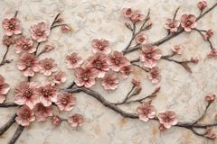 TRANH TREO PHÒNG KHÁCH - TRANH TRANG TRÍ - TRANH TREO TƯỜNG HOA 3D - KIỂU TRANH NGANG | MÃ T3D-337423519