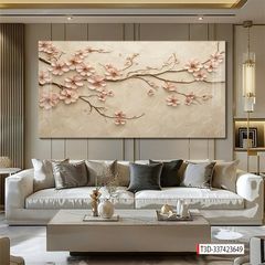 TRANH TREO PHÒNG KHÁCH - TRANH TRANG TRÍ - TRANH TREO TƯỜNG HOA 3D - KIỂU TRANH NGANG | MÃ T3D-337423649