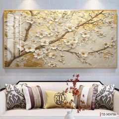 TRANH TREO PHÒNG KHÁCH - TRANH TRANG TRÍ - TRANH TREO TƯỜNG HOA 3D - KIỂU TRANH NGANG | MÃ T3D-340347086