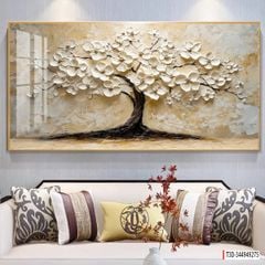 TRANH TREO PHÒNG KHÁCH - TRANH TRANG TRÍ - TRANH TREO TƯỜNG HOA 3D - KIỂU TRANH NGANG | MÃ T3D-344949275