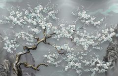 TRANH VẢI DÁN TƯỜNG PHÒNG KHÁCH - TRANH VẢI HOA 3D - TRANH TRANG TRÍ | MÃ T3D-404481729