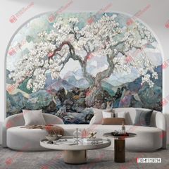TRANH VẢI DÁN TƯỜNG PHÒNG KHÁCH - TRANH VẢI HOA 3D - TRANH TRANG TRÍ | MÃ T3D-415158734