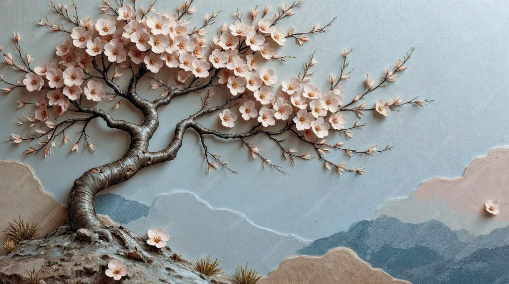 TRANH VẢI DÁN TƯỜNG PHÒNG KHÁCH - TRANH VẢI HOA 3D - TRANH TRANG TRÍ | MÃ T3D-419080246