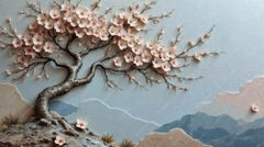 TRANH VẢI DÁN TƯỜNG PHÒNG KHÁCH - TRANH VẢI HOA 3D - TRANH TRANG TRÍ | MÃ T3D-419080246