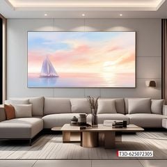TRANH TREO PHÒNG KHÁCH - TRANH TRANG TRÍ - TRANH TREO THUẬN BUỒM XUÔI GIÓ - KIỂU TRANH NGANG | MÃ T3D-625072305