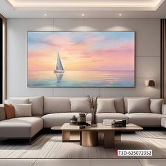 TRANH TREO PHÒNG KHÁCH - TRANH TRANG TRÍ - TRANH TREO THUẬN BUỒM XUÔI GIÓ - KIỂU TRANH NGANG | MÃ T3D-625072352