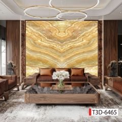 1090 - TẤM ỐP TƯỜNG PVC - VÁCH TRANG TRÍ - TẤM ỐP TRANG TRÍ PHÒNG KHÁCH, VÁCH TIVI - TẤM ỐP VÂN ĐÁ ĐỐI XỨNG | MÃ T3D-6465