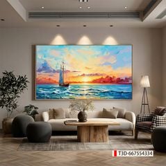 TRANH TREO PHÒNG KHÁCH HIỆN ĐẠI - TRANH TRANG TRÍ - TRANH TREO TƯỜNG PHONG CẢNH CHÂU ÂU - KIỂU TRANH LIỀN KHỔ | MÃ: T3D-667554334