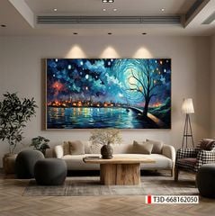 TRANH TREO PHÒNG KHÁCH HIỆN ĐẠI - TRANH TRANG TRÍ - TRANH TREO TƯỜNG PHONG CẢNH CHÂU ÂU - KIỂU TRANH LIỀN KHỔ | MÃ: T3D-668162050