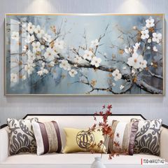 TRANH TREO PHÒNG KHÁCH - TRANH TRANG TRÍ - TRANH TREO TƯỜNG HOA 3D - KIỂU TRANH NGANG | MÃ T3D-669327142