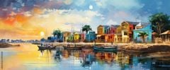 TRANH TREO PHÒNG KHÁCH HIỆN ĐẠI - TRANH TRANG TRÍ - TRANH TREO TƯỜNG PHONG CẢNH CHÂU ÂU - KIỂU TRANH LIỀN KHỔ | MÃ: T3D-673451216