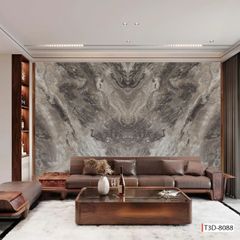 TẤM ỐP TƯỜNG PVC - TRANH ỐP TƯỜNG - VÁCH TRANG TRÍ - TẤM ỐP TRANG TRÍ PHÒNG KHÁCH, VÁCH TIVI - TẤM ỐP VÂN ĐÁ ĐỐI XỨNG | MÃ T3D-8088