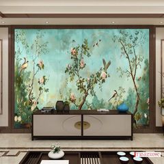 1253 - TRANH VẢI DÁN TƯỜNG PHÒNG KHÁCH - TRANH VẢI INDOCHINE - TRANH TRANG TRÍ | MÃ T3D-832700992