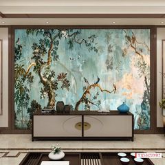 1254 - TRANH VẢI DÁN TƯỜNG PHÒNG KHÁCH - TRANH VẢI INDOCHINE - TRANH TRANG TRÍ | MÃ T3D-832701912