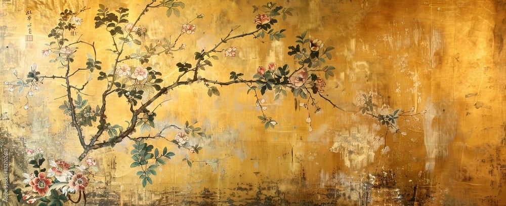 1256 - TRANH VẢI DÁN TƯỜNG PHÒNG KHÁCH - TRANH VẢI INDOCHINE - TRANH TRANG TRÍ | MÃ T3D-832702603