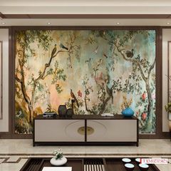 1259 - TRANH VẢI DÁN TƯỜNG PHÒNG KHÁCH - TRANH VẢI INDOCHINE - TRANH TRANG TRÍ | MÃ T3D-832703879