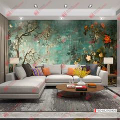 TRANH VẢI DÁN TƯỜNG PHÒNG KHÁCH - TRANH VẢI HOA 3D - TRANH TRANG TRÍ | MÃ T3D-832703905