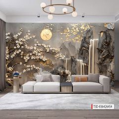 1170 - TRANH DÁN TƯỜNG PHÒNG KHÁCH - TRANH TRANG TRÍ - TRANH DÁN TƯỜNG TIỂU CẢNH - KIỂU TRANH LIỀN KHỔ| MÃ T3D-13302