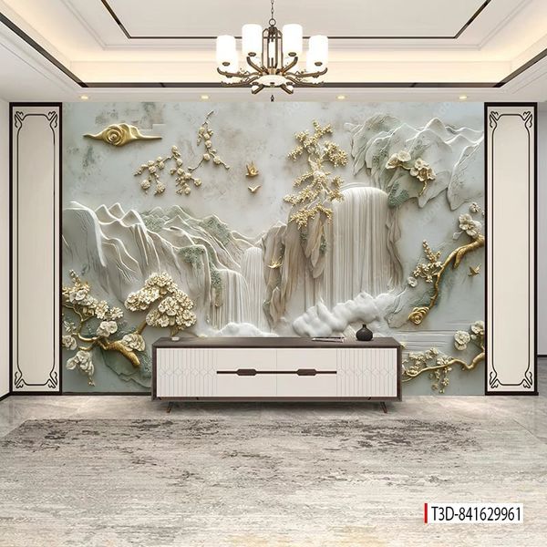 1322 - TRANH VẢI DÁN TƯỜNG PHÒNG KHÁCH - TRANH VẢI TIỂU CẢNH - TRANH TRANG TRÍ | MÃ T3D-841629961