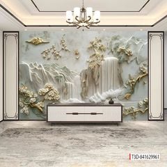 1322 - TRANH VẢI DÁN TƯỜNG PHÒNG KHÁCH - TRANH VẢI TIỂU CẢNH - TRANH TRANG TRÍ | MÃ T3D-841629961