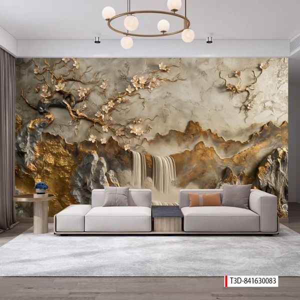 1323 - TRANH VẢI DÁN TƯỜNG PHÒNG KHÁCH - TRANH VẢI TIỂU CẢNH - TRANH TRANG TRÍ | MÃ T3D-841630083