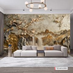 1323 - TRANH VẢI DÁN TƯỜNG PHÒNG KHÁCH - TRANH VẢI TIỂU CẢNH - TRANH TRANG TRÍ | MÃ T3D-841630083