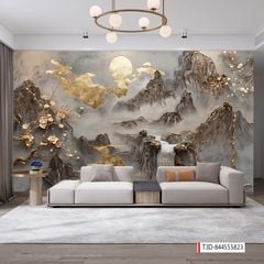 1326 - TRANH VẢI DÁN TƯỜNG PHÒNG KHÁCH - TRANH VẢI TIỂU CẢNH - TRANH TRANG TRÍ | MÃ T3D-844555823