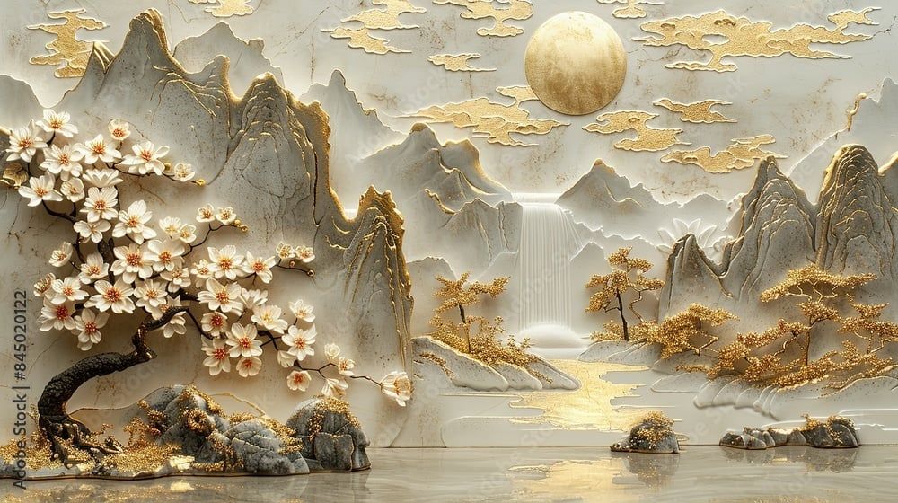 TRANH TREO PHÒNG KHÁCH - TRANH TRANG TRÍ - TRANH TREO TƯỜNG PHONG CẢNH THIÊN NHIÊN - KIỂU TRANH NGANG | MÃ T3D-845019805