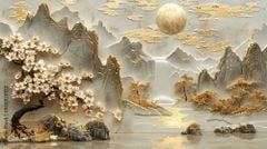 TRANH TREO PHÒNG KHÁCH - TRANH TRANG TRÍ - TRANH TREO TƯỜNG PHONG CẢNH THIÊN NHIÊN - KIỂU TRANH NGANG | MÃ T3D-845019805