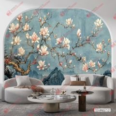 TRANH VẢI DÁN TƯỜNG PHÒNG KHÁCH - TRANH VẢI HOA 3D - TRANH TRANG TRÍ | MÃ T3D-846627127