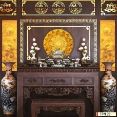 TRANH TREO TƯỜNG - TRANG TRÍ PHÒNG THỜ - CHỦ ĐỀ TRANH TRÚC CHỈ TRÒN