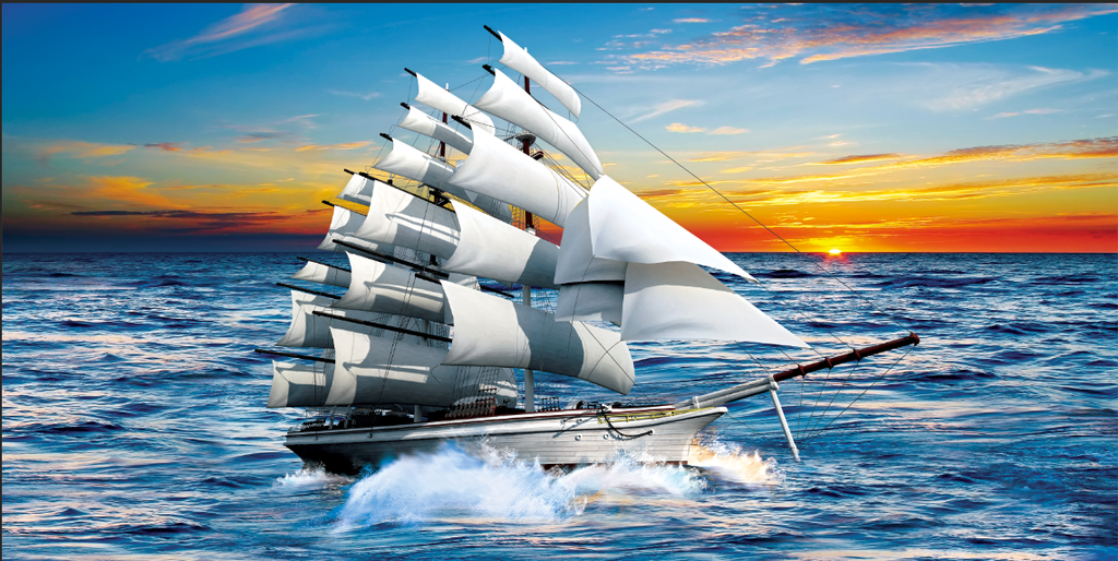 1237 - TRANH TREO PHÒNG KHÁCH - TRANH TRANG TRÍ - TRANH TREO THUẬN BUỒM XUÔI GIÓ - KIỂU TRANH NGANG | MÃ TTB10