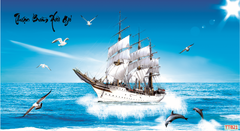 1239 - TRANH TREO PHÒNG KHÁCH - TRANH TRANG TRÍ - TRANH TREO THUẬN BUỒM XUÔI GIÓ - KIỂU TRANH NGANG | MÃ TTB21