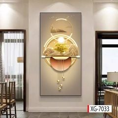 1144 - TRANH TREO HÀNH LANG LỐI ĐI - TRANH TRANG TRÍ - TRANH TREO TƯỜNG HƯƠU TÀI LỘC - KIỂU TRANH DỌC | MÃ XG-7033