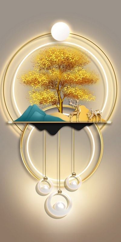 1149 - TRANH TREO HÀNH LANG LỐI ĐI - TRANH TRANG TRÍ - TRANH TREO TƯỜNG HƯƠU TÀI LỘC - KIỂU TRANH DỌC | MÃ XG-7041