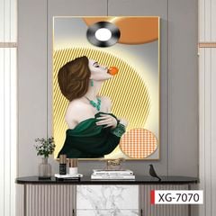 1105 - TRANH TREO HÀNH LANG LỐI ĐI - TRANH TRANG TRÍ - TRANH TREO TƯỜNG CÔ GÁI - KIỂU TRANH DỌC | MÃ XG-7070