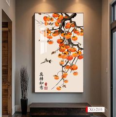 1304 - TRANH TREO HÀNH LANG LỐI ĐI - TRANH TRANG TRÍ - TRANH TREO HOA, BÌNH HOA, QUẢ HỒNG - KIỂU TRANH DỌC | MÃ XG-7132