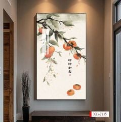 1306 - TRANH TREO HÀNH LANG LỐI ĐI - TRANH TRANG TRÍ - TRANH TREO HOA, BÌNH HOA, QUẢ HỒNG - KIỂU TRANH DỌC | MÃ XG-7135