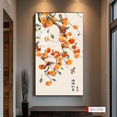 1308 - TRANH TREO HÀNH LANG LỐI ĐI - TRANH TRANG TRÍ - TRANH TREO HOA, BÌNH HOA, QUẢ HỒNG - KIỂU TRANH DỌC | MÃ XG-7136