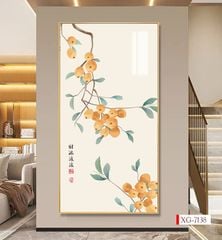 1309 - TRANH TREO HÀNH LANG LỐI ĐI - TRANH TRANG TRÍ - TRANH TREO HOA, BÌNH HOA, QUẢ HỒNG - KIỂU TRANH DỌC | MÃ XG-7138