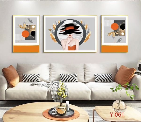 1018 - TRANH TREO PHÒNG KHÁCH SOFA - TRANH TRANG TRÍ - TRANH TREO TƯỜNG CÔ GÁI NGHỆ THUẬT - KIỂU TRANH GHÉP BỘ 3 BỨC | MÃ Y-061